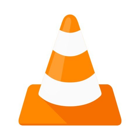Cône orange et blanc, logo du lecteur multimédia VLC