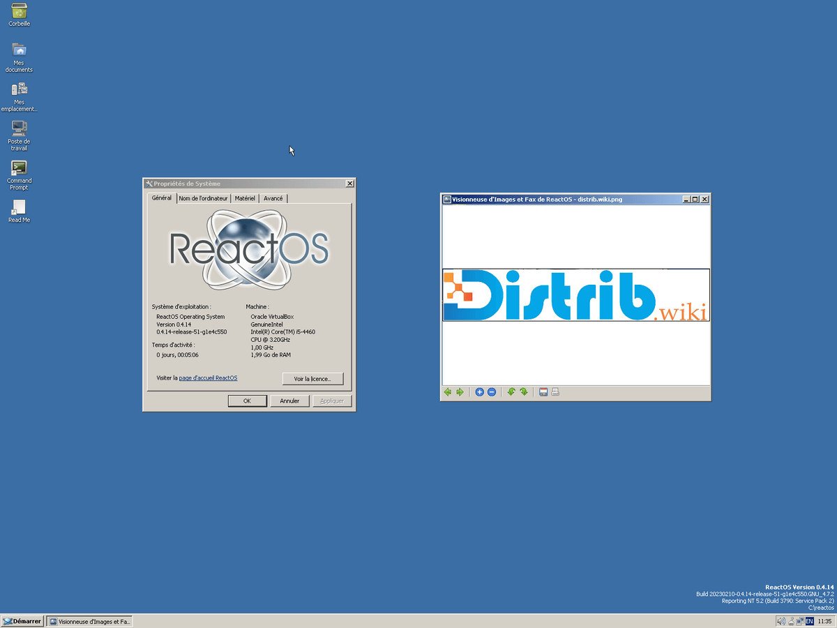 Aperçu d’écran de ReactOS
