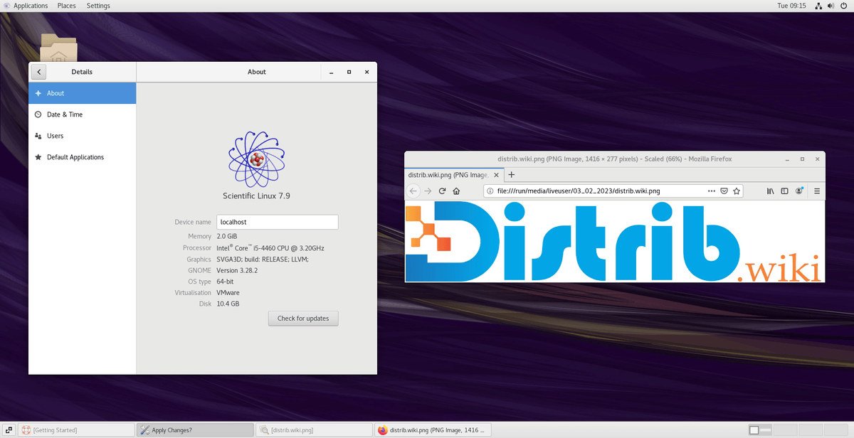 Aperçu d’écran de Scientific Linux