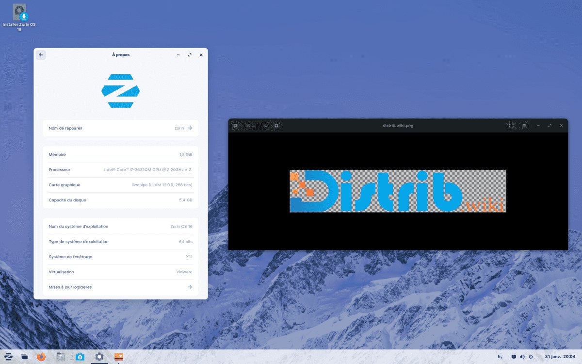 Aperçu d’écran de Zorin OS